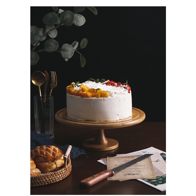 Kệ bánh đế gỗ trưng bày bánh bếp, trang trí bàn tiệc