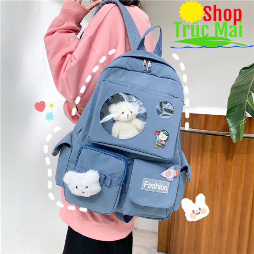 Balo ulzzang chống nước thời trang nam nữ ( kèm sticker cài balo)