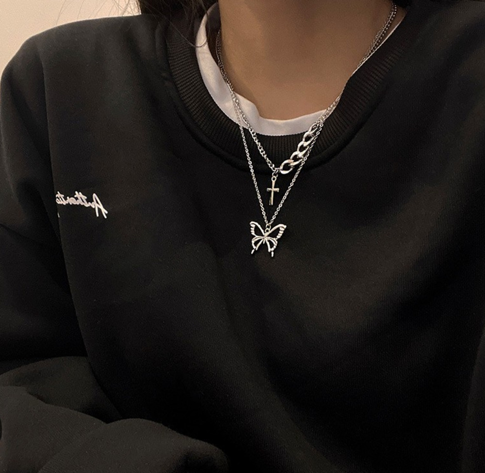 vòng cổ Hợp Kim Mặt Hình Bướm Đính Đá Sang Trọng