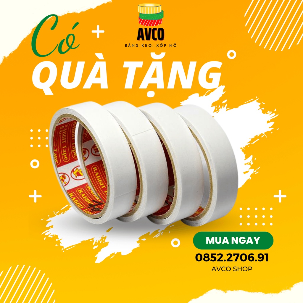 Combo 2 cuộn băng dính 2 mặt  siêu dính khổ 2cm x 10m 2707