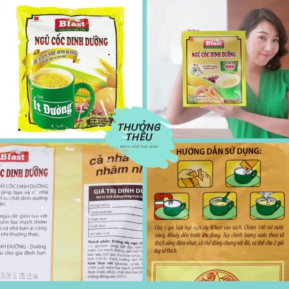 Ngũ Cốc Dinh Dưỡng  Bfast Vinacafe Bịch 500g - 20 Gói