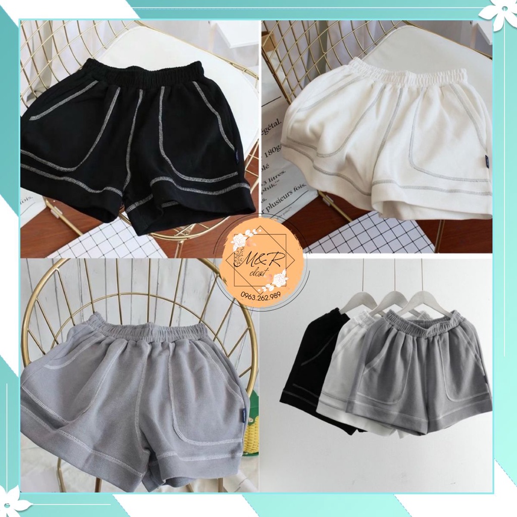 Quần đùi sproty chỉ nổi có 3 màu Đen, Trắng, Xám, đường chỉ nổi cá tính năng động