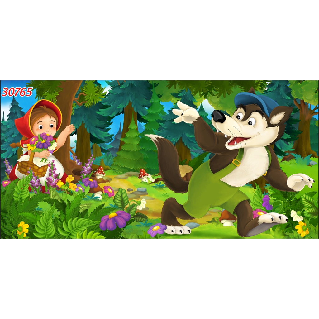 Tranh Dán Tường Giành Cho Trẻ Em chủ đề vườn thú vui vẻ Khổ Lớn