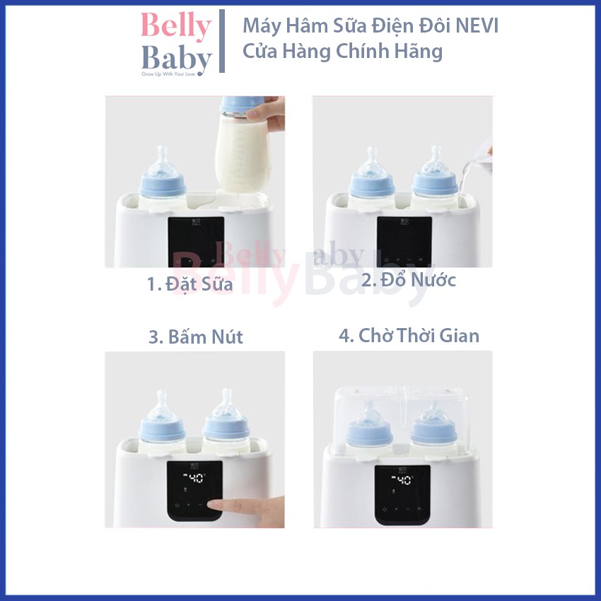 Máy Hâm Sữa Tiệt Trùng Điện Đôi NEVI Đa Chức Năng Công Nghệ Châu ÂU Tiên Tiến Nhất - BellyBaby