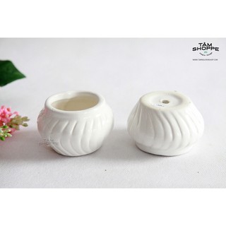 Chậu gốm nhỏ màu trắng TAN