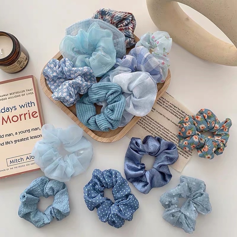 Cột Tóc Scrunchies Hoa Trơn Siêu Dễ thương YUMI BÁN SỈ Scrunchies Siêu Đáng Yêu