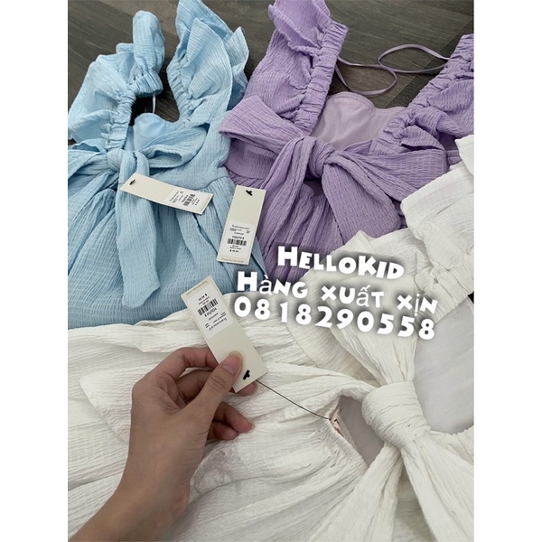 V153 - Váy buộc nơ sau mẹ và bé