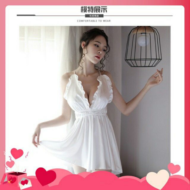 [HÀNG CÓ SẴN] Váy ngủ ngực bèo buộc dây hàng QCCC #102/23 | BigBuy360 - bigbuy360.vn