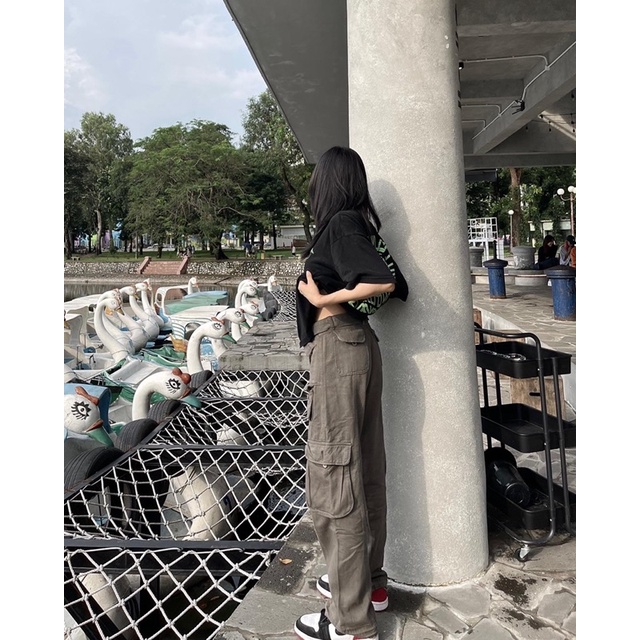 Quần jogger kaki túi hộp màu xanh ghi siêu chất