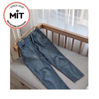 Quần baggy jean rách gối