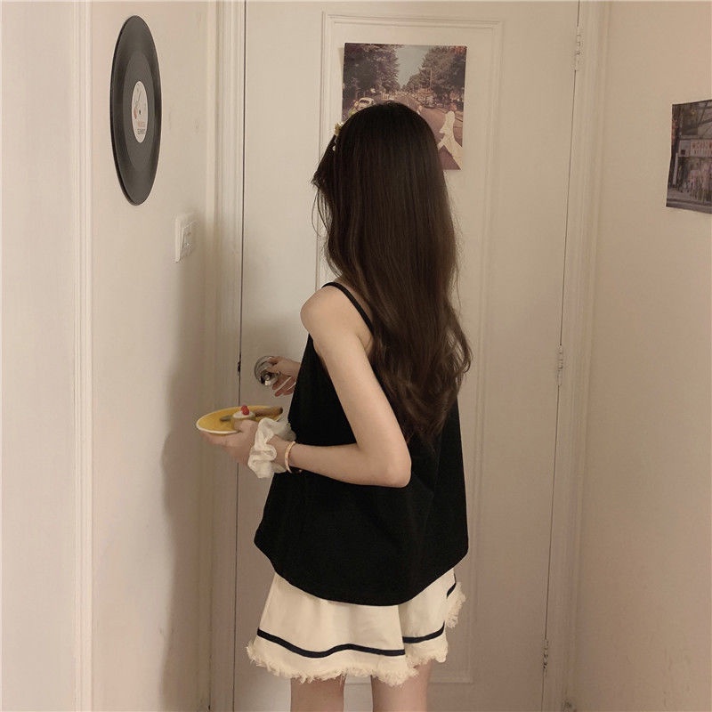 Đồ ngủ 2 dây mỏng thời trang mùa hè dễ thương cho Nữ