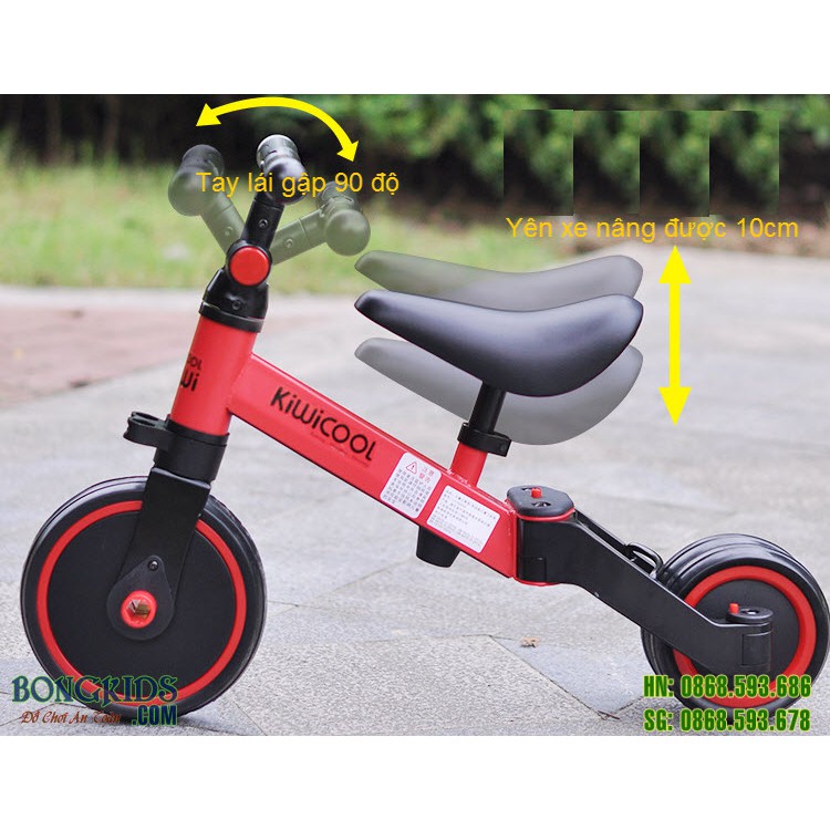 Xe chòi chân kiêm xe đạp 3 bánh, xe thăng bằng Kiwicool AS006 cho bé 1-4 tuổi