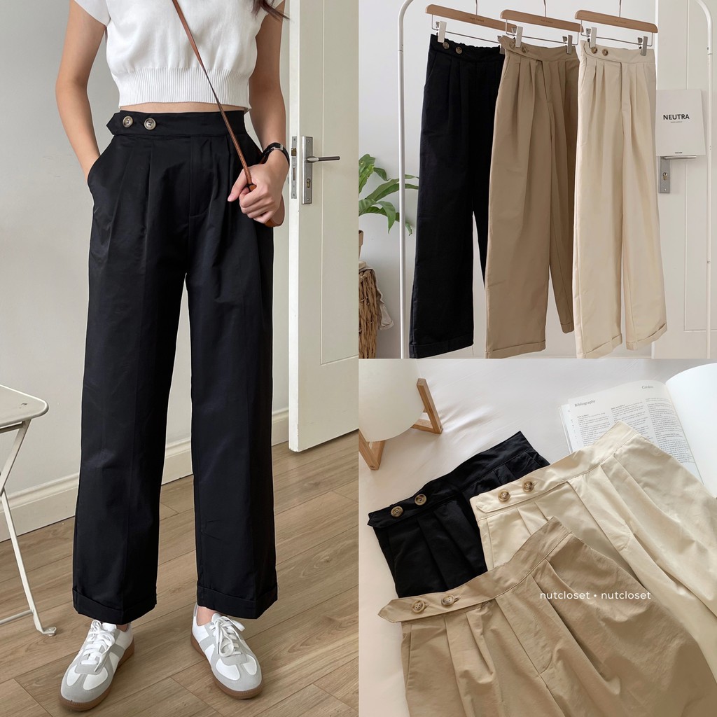Quần gập gấu đai lệch _ Q0075