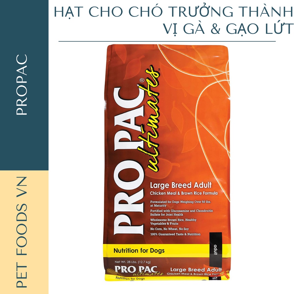 Hạt cho chó trưởng thành giống lớn PROPAC Large Breed Adult 12kg vị Gà &amp; Gạo Lứt