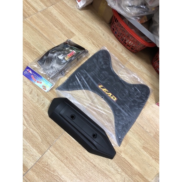 Giá trọn bộ 3 món ốp xe LEAD 2013->2015 bao gồm có Sàn chân +Ốp pô +Ốp bầu gió (pô e ) cao cấp giá rẻ