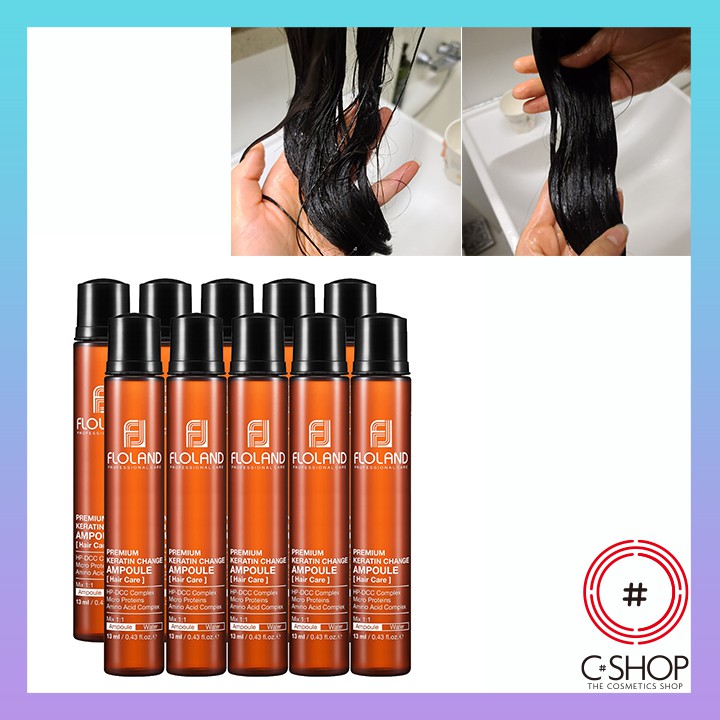 Tinh Chất Dưỡng Tóc FLOLAND PREMIUM KERATIN CHANGE AMPOULE_Mỹ phẩm Hàn Quốc chính hãng