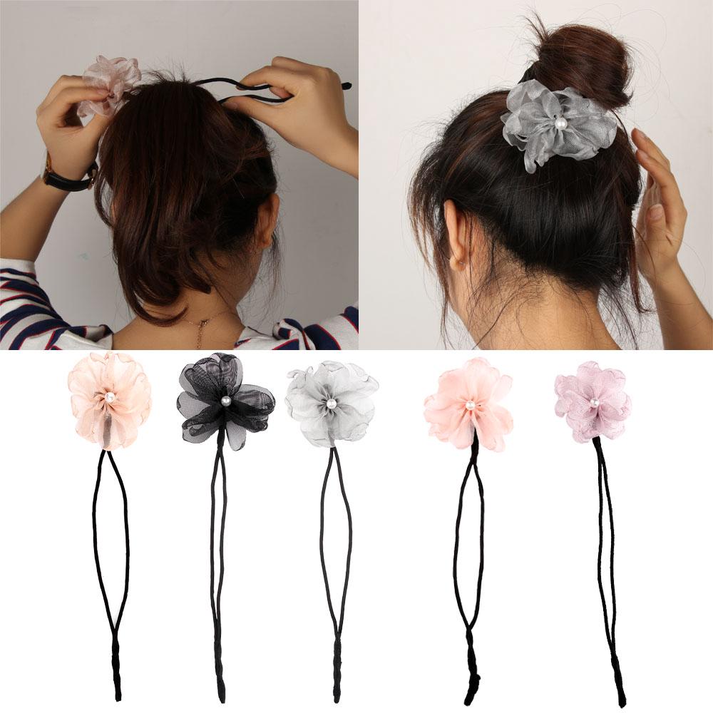MXKJING   Dụng Cụ Tạo Kiểu Tóc Búi Hình Hoa