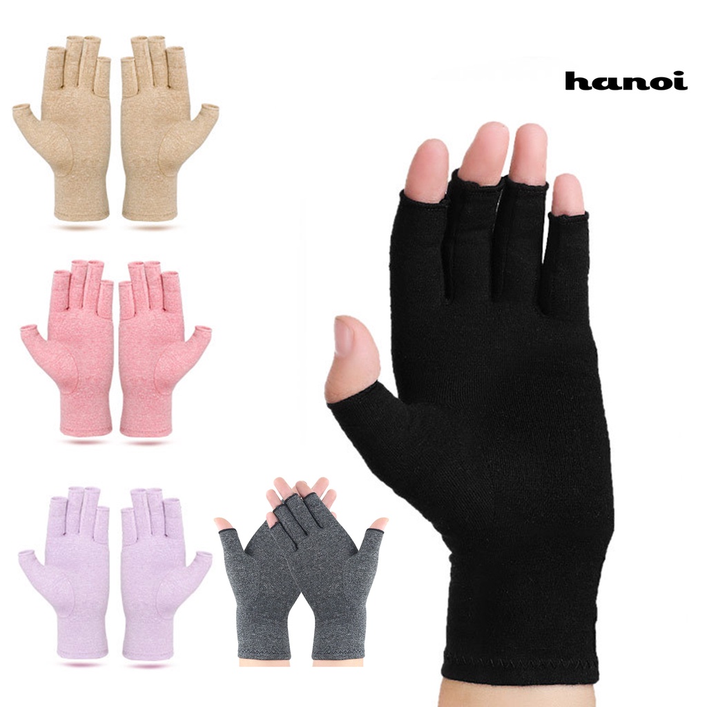 Set 2 găng tay hở ngón bằng vải cotton mềm thoáng khí phong cách thể thao cho nam nữ