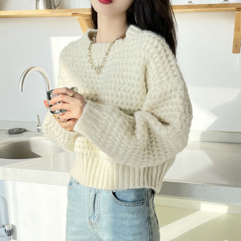 Áo Nữ Tay Dài Cổ Chữ v Phong Cách Retro Hàn Quốc