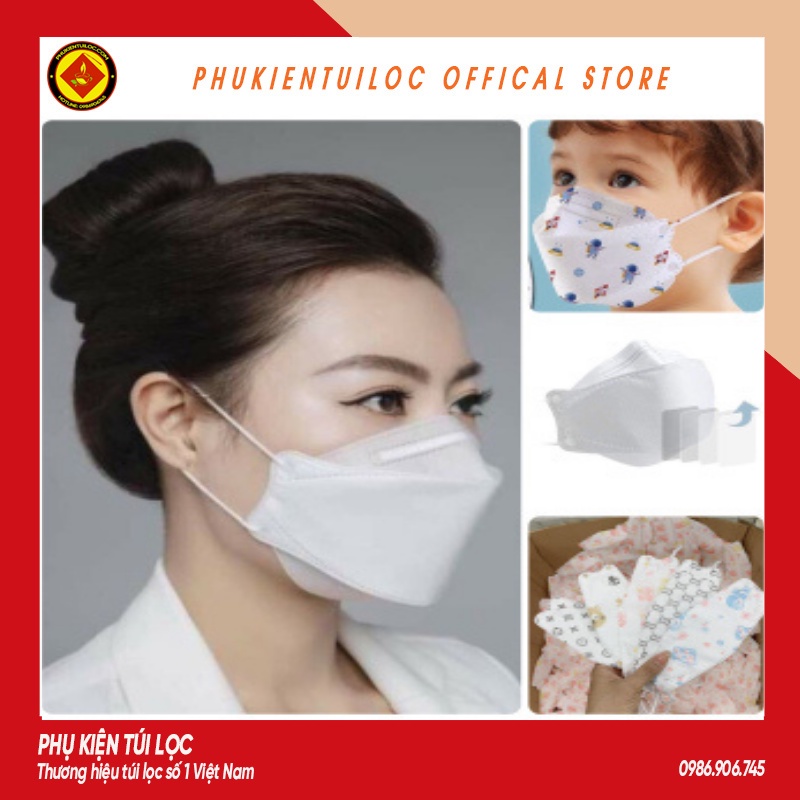 Khẩu trang kf94 4d y tế vải mask - PHUKIENTUILOC - PKTL-KT01