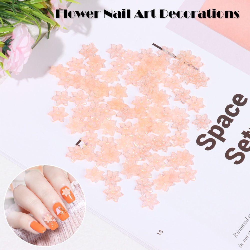 MELODG Set 100 Hạt Nhựa Nhiều Màu Trang Trí Móng Tay Charms