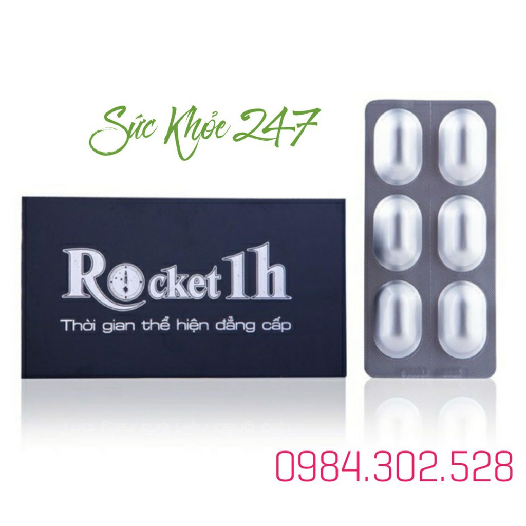 Rocket 1h ⚡FOLLOW Shop Giảm 5K⚡ Rocket 1h - Tăng Cường Sinh Lực Cho Nam Giới Hộp 1 Vỉ x 6 Viên