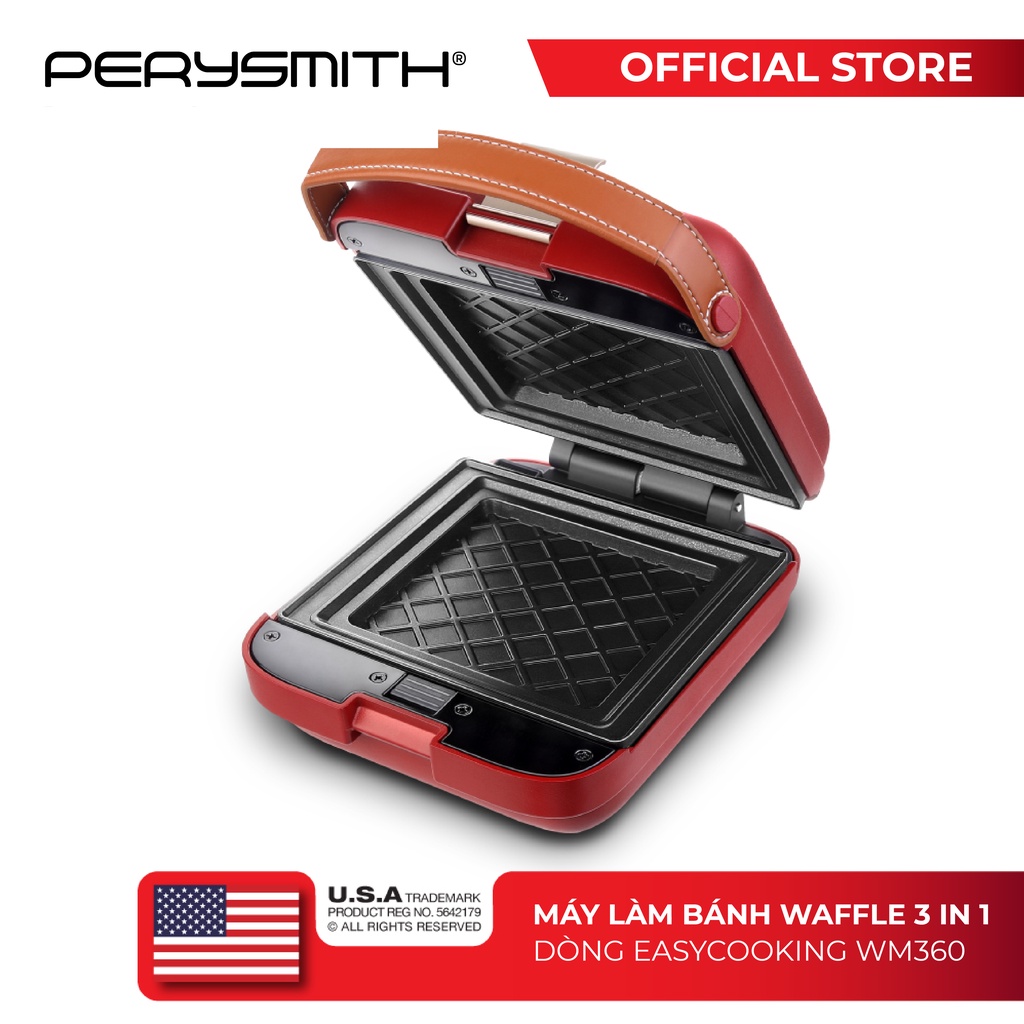 Máy làm bánh Waffle 3 trong 1 PerySmith WM360
