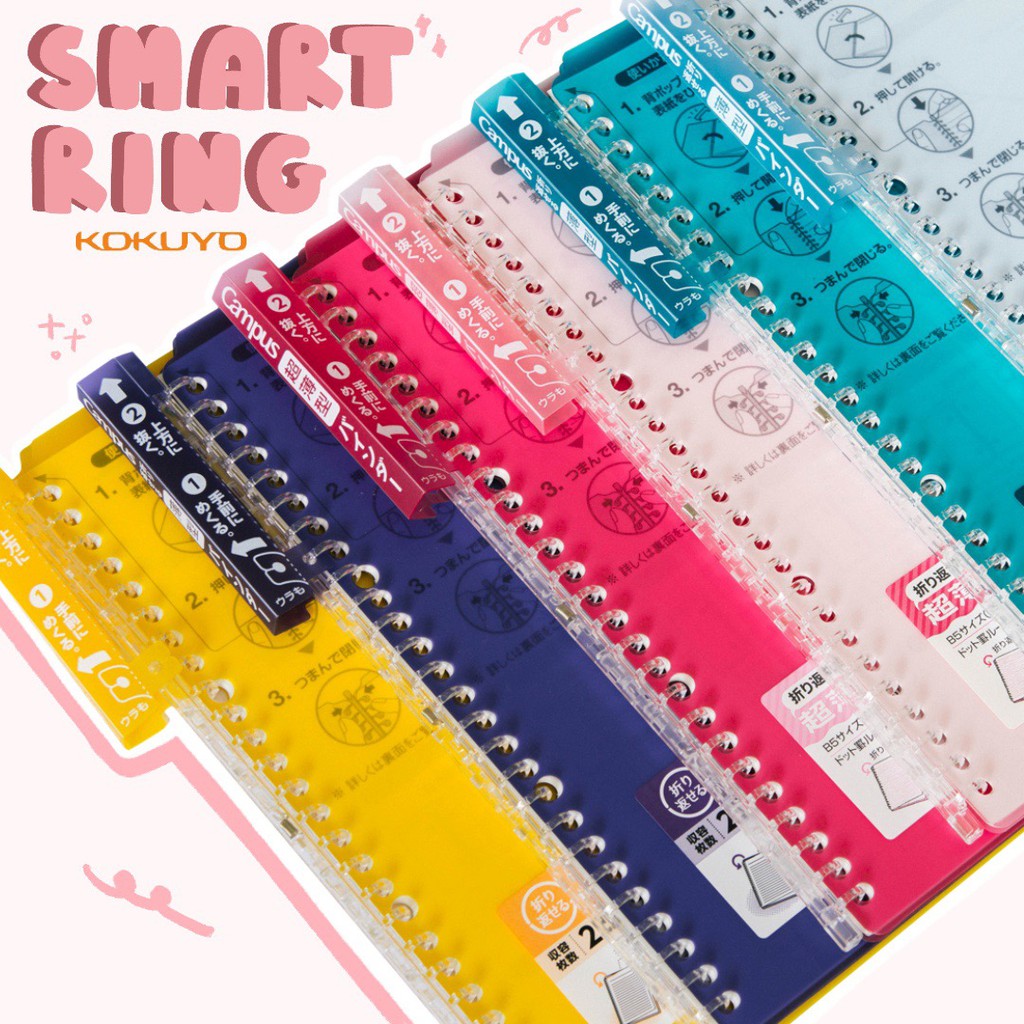 Sổ Còng Nhựa Binder B5 26 Lỗ Smart Ring Campus