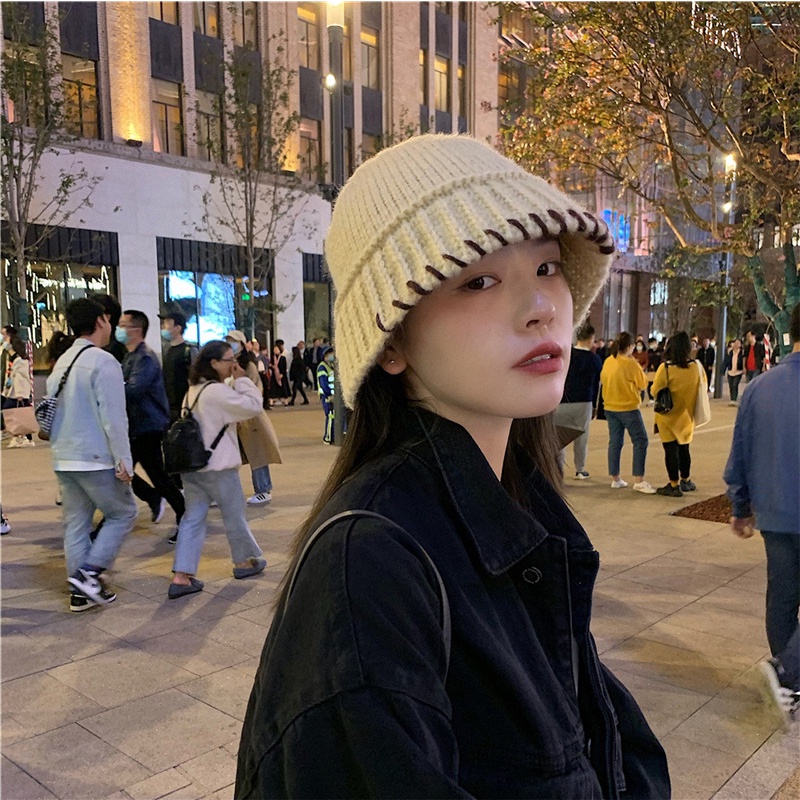 Nón Bucket Đan Len Handmade Phong Cách Hàn Quốc Thời Trang Thu Đông Cho Nữ