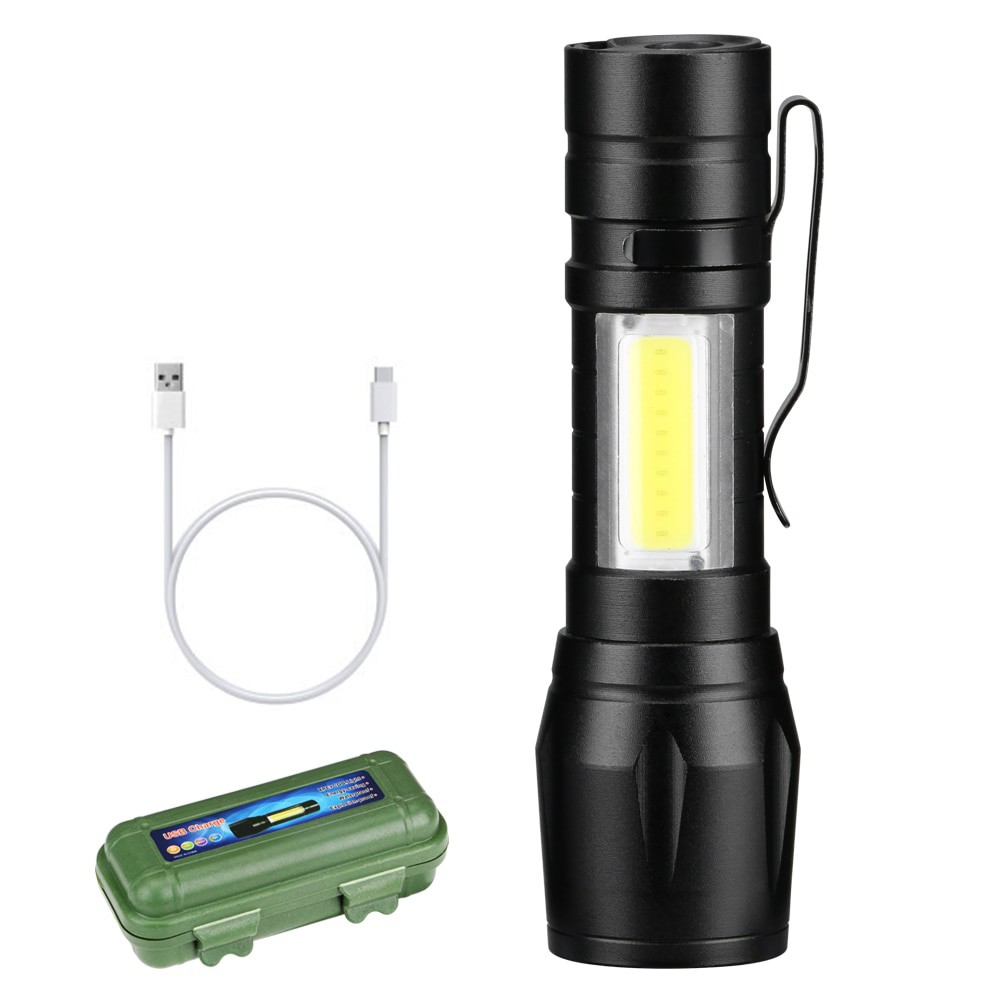 ĐÈN PIN MINI SIÊU SÁNG  CAO CẤP CÓ ZOOM LED COB