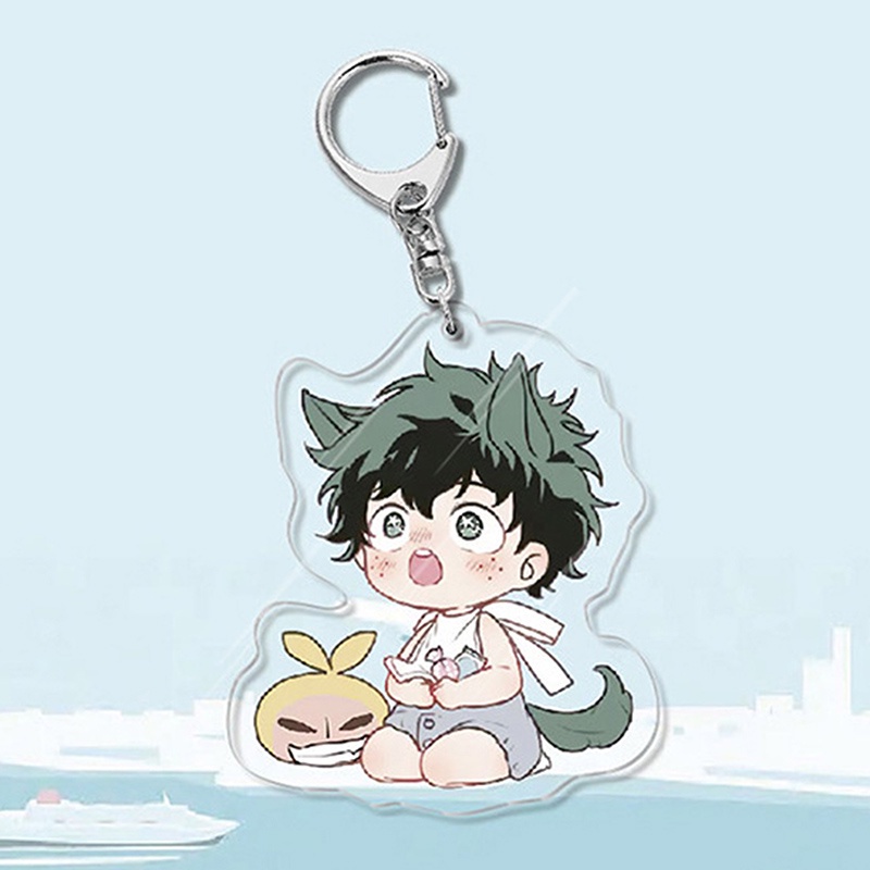 Móc khóa hai mặt bằng acrylic trong suốt họa tiết anime My Hero Academia 999