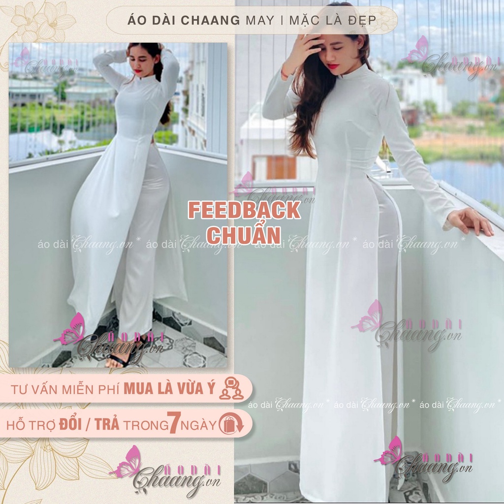 [Mã SKAMFSW175 giảm 10K đơn 50K] Áo Dài Trắng Học Sinh Đi Học Truyền Thống May Sẵn Lụa Mỹ Đẹp Cổ Vuông Cho Nữ Sinh