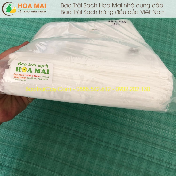 Túi bao xoài nhỏ Hoa Mai 18x24  chống sâu ruồi vàng đục quả bao trái sạch giá rẻ - hàng chính hãng