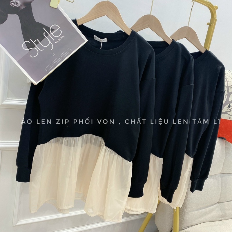 Áo Babydoll Len Tăm phối Ren