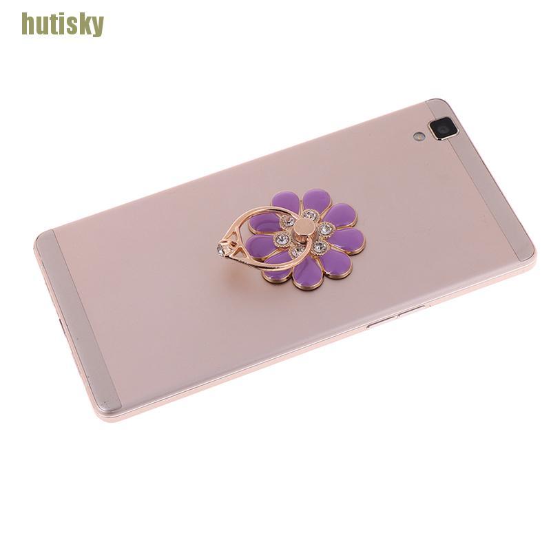 hutisky Flower finger ring smartphone colorful metal stand holder phone holder stand CDH