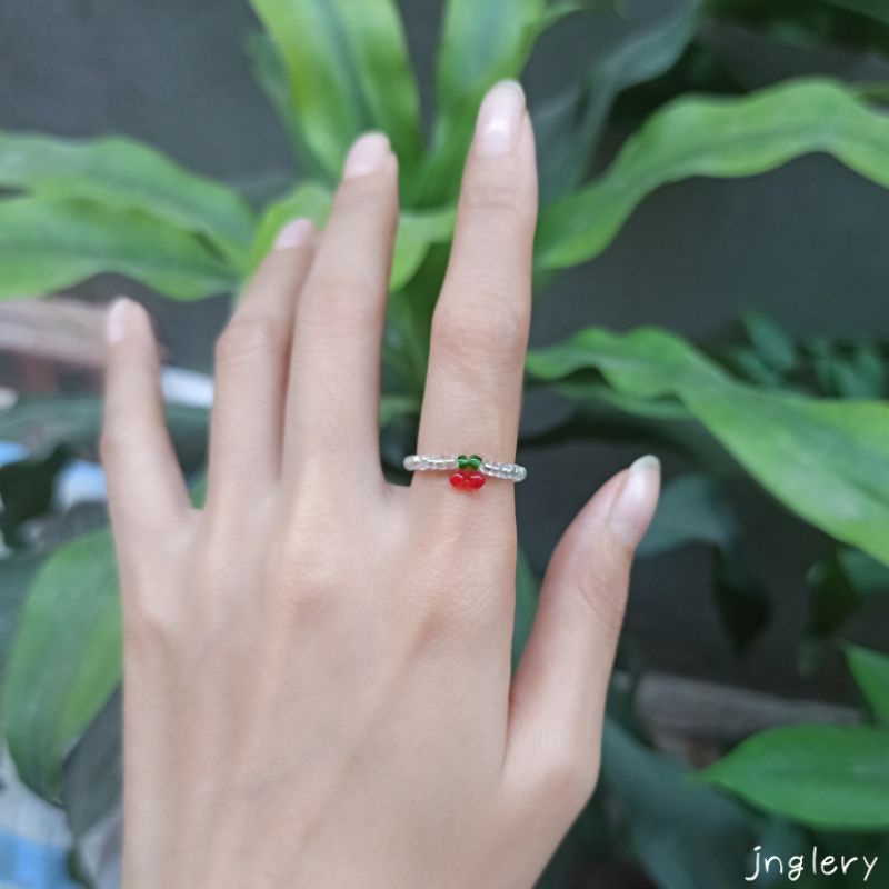 Nhẫn cherry hạt cườm🍒 beads cherry ring