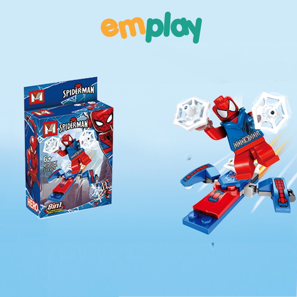 Đồ chơi Xếp hình người nhện Emplay, Bộ lắp ráp 29-42 miếng ghép, chất liệu nhựa chắc khỏe bền, an toàn cho bé