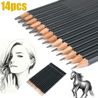 14 Bút Chì Vẽ Phác Thảo 12B 10B 8B 7B 6B 5B 4B 3B 2B 1B HB 2H 4H 6H