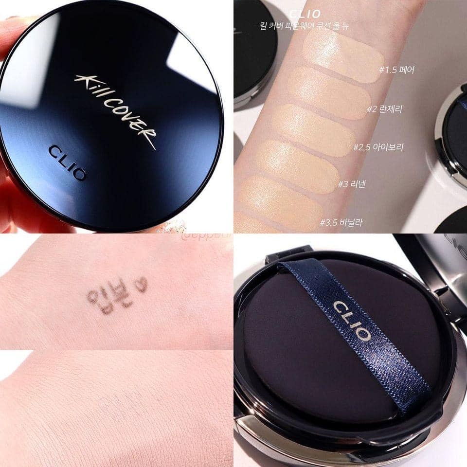 (CÓ BILL) PHẤN NƯỚC TRANG ĐIỂM CLIO KILL COVER FOUNWEAR CUSHION XP SPF 50+PA+++