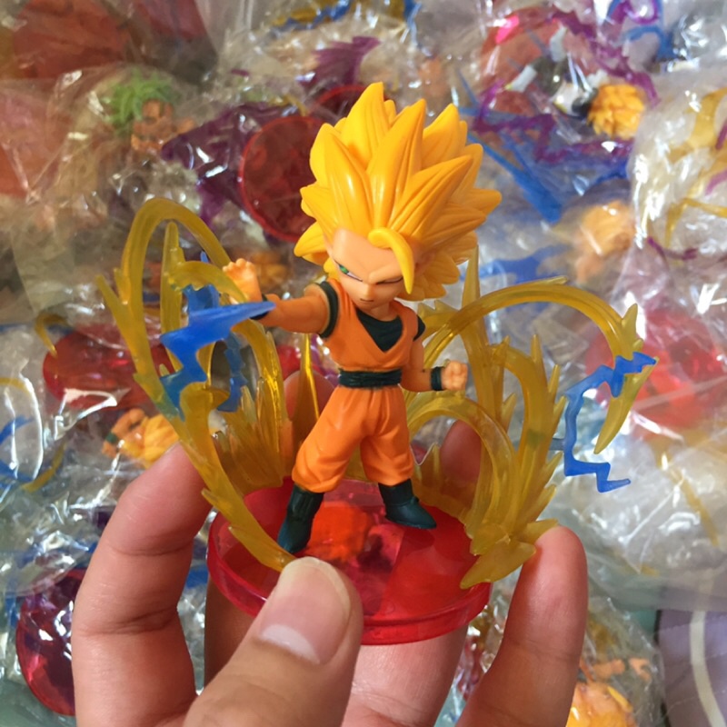 Mô hình Dragon Ball chibi nhân vật 7 Viên Ngọc Rồng Songoku kèm sóng năng lượng đẹp mắt