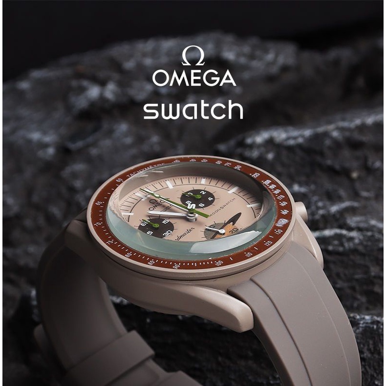 Dây Đeo Tay Bằng Silicone 20mm Chống Nước Cho Đồng Hồ Swatch Moonwatch X Omega