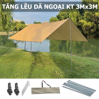 Tăng dã ngoại,tăng du lịch 3mx3m che chắn, lót lều, nhỏ gọn tiện lợi