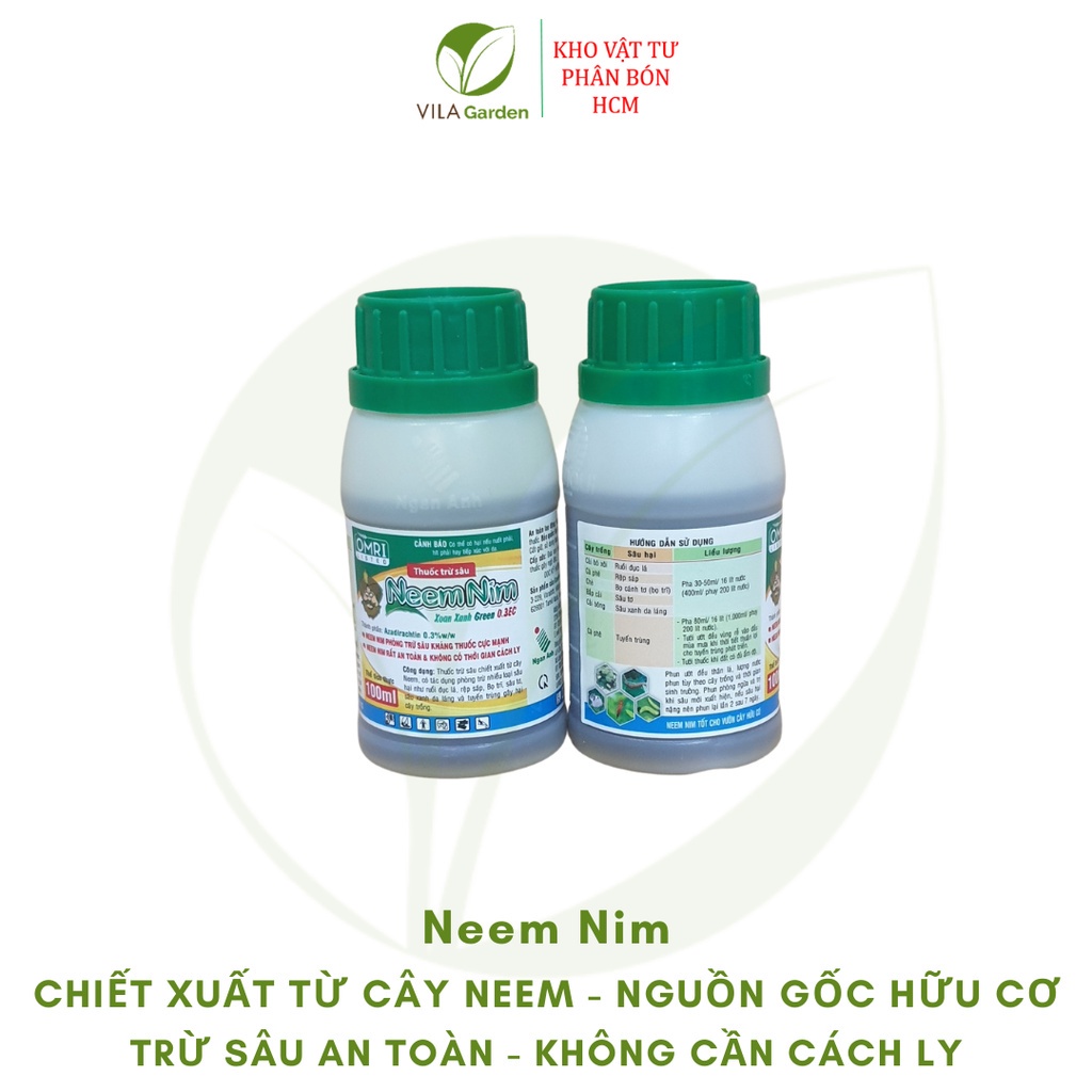 Dầu Neem Nim hữu cơ bảo vệ các loại cây trồng ( 100ml/chai )