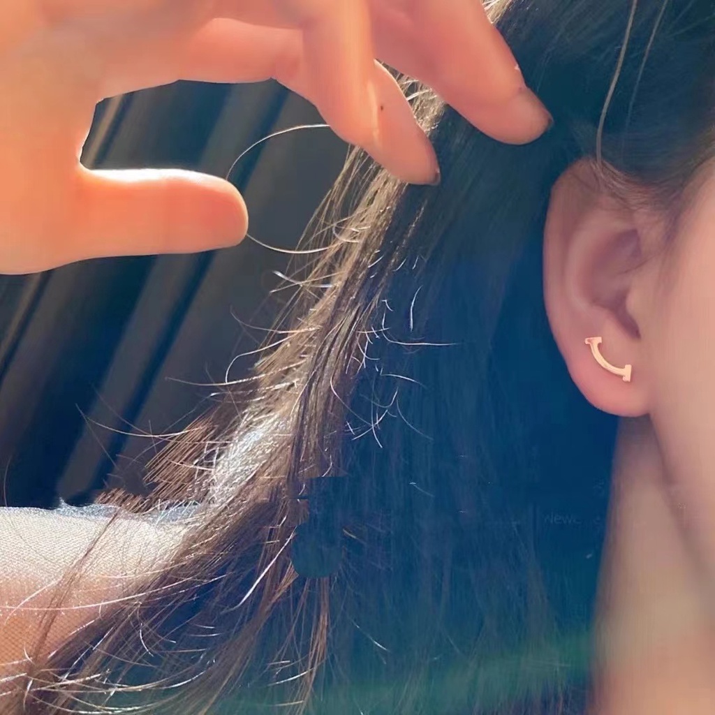 Dây chuyền/khuyên tai thép titan mạ vàng hồng 18k không gỉ chống dị ứng thời trang Hàn Quốc cho nữ