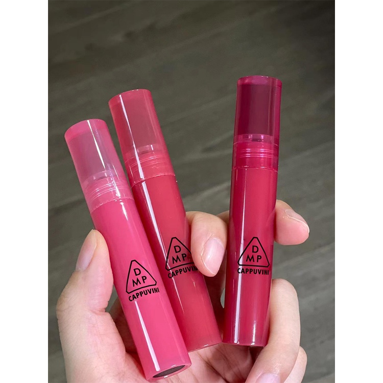 Son Bóng Dạng Lỏng Cappuvini 3CE Dưỡng Ẩm Không Dính Cốc Trong Suốt Phong Cách Hàn Quốc