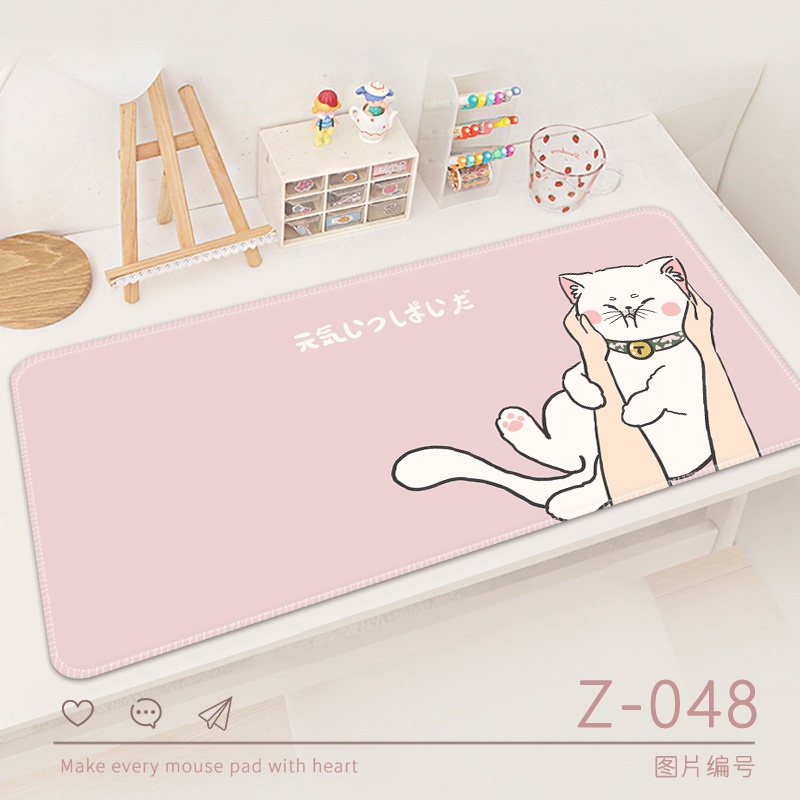 Tấm Lót Chuột Máy Tính Bằng Cao Su Tự Nhiên Hai Chiều Dày Dặn Họa Tiết Hoạt Hình Màu Hồng Dễ Thương Dành
