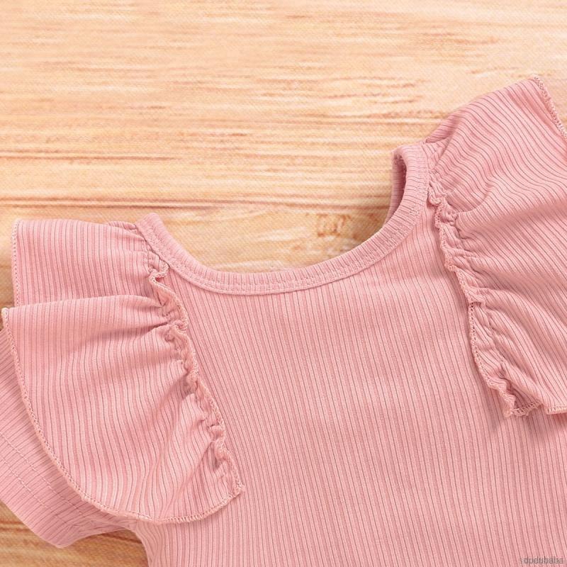 Set Áo Liền Quần &amp; Quần Dài &amp; Băng Đô Quấn Đầu In Hoa Cho Bé Gái