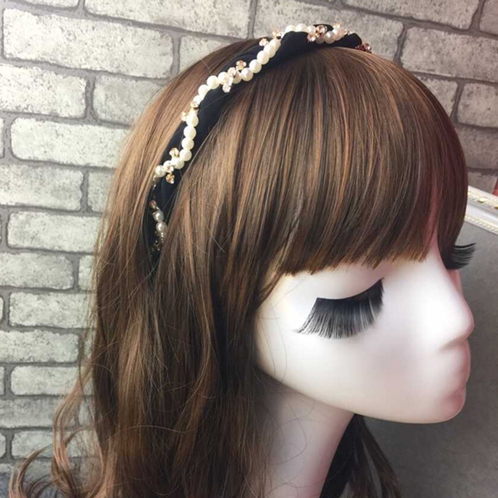 Băng Đô Đính Đá Ngọc Trai Nhân Tạo Thời Trang Cho Nữ