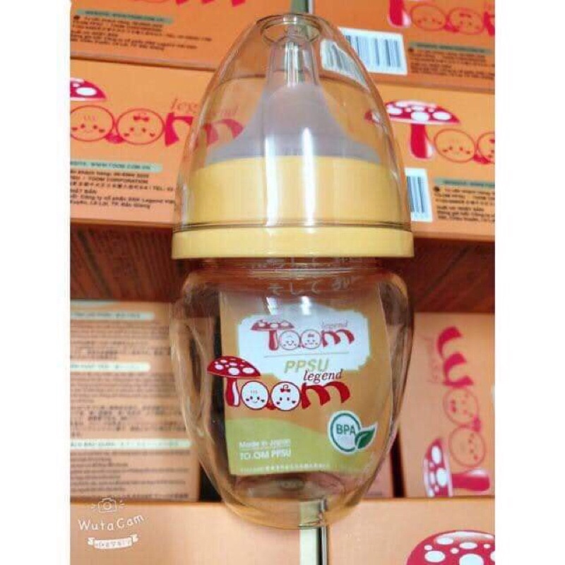 (Tặng kèm núm ti thay thế) Bình Toom 80ml cổ rộng cho bé sơ sinh