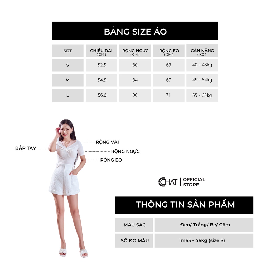 Áo Thun 𝐂𝐂𝐇𝐀𝐓 Phối Lưới Cổ Chất Thun Mềm Mại Phong Cách Trẻ Trung 12TNC8006OT